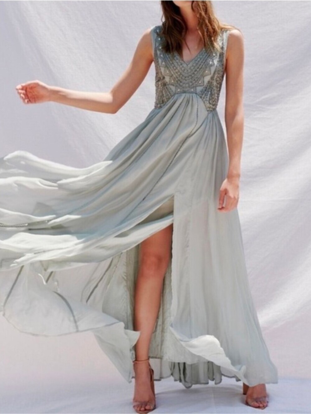 Free People $300 Embellished Maxi Dress Size 0